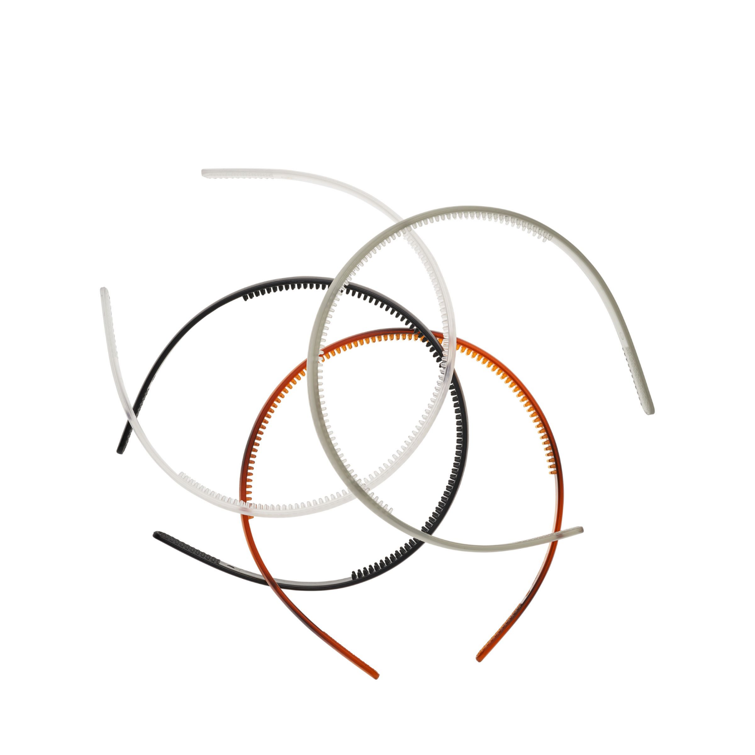 slide 3 of 3, Goody Classics Headbands, Clear/Grey/Tort/Black, 4 ct