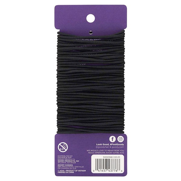 slide 3 of 5, Goody Ouchless Black Elastics, 50 ct