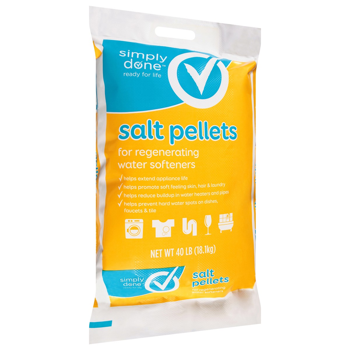 slide 6 of 9, Simply Done Salt Pellets For Regenerating Water Softeners, 40 lb