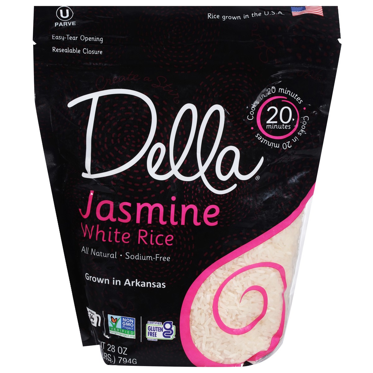 slide 1 of 2, Della Jasmine White Rice - 28 oz, 28 oz
