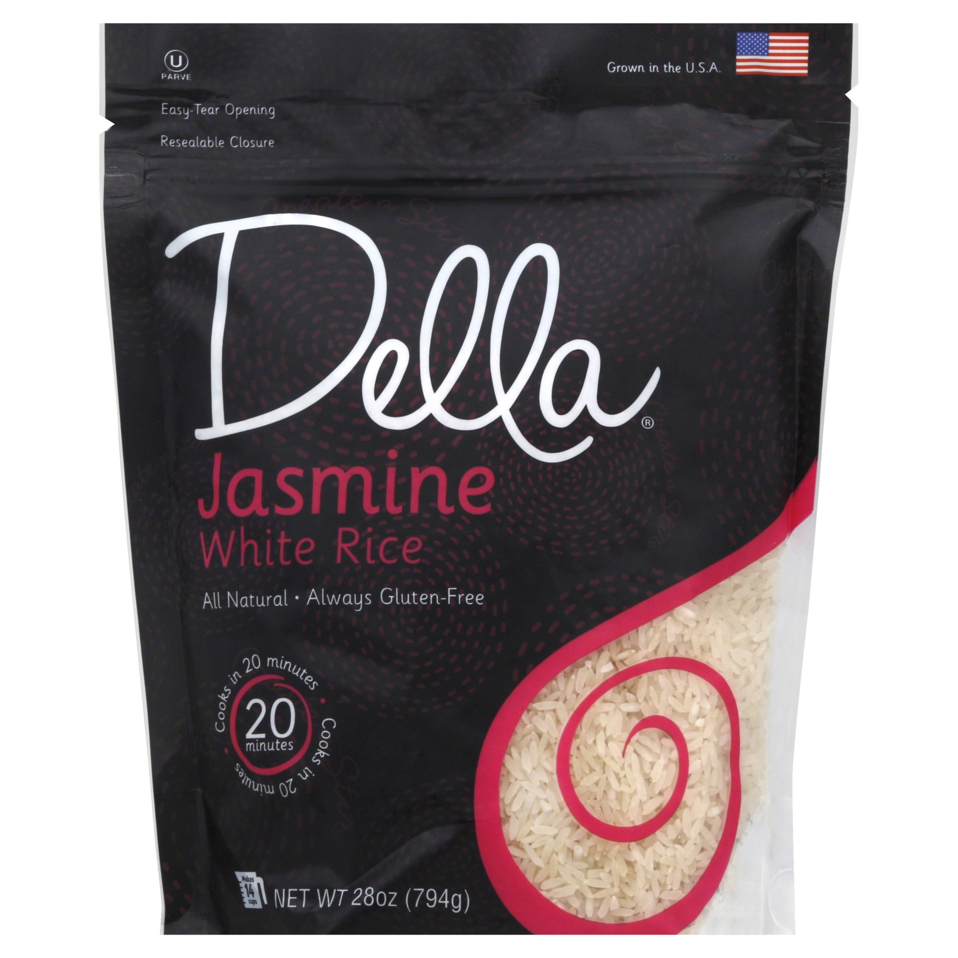 slide 1 of 2, Della Jasmine White Rice, 28 oz