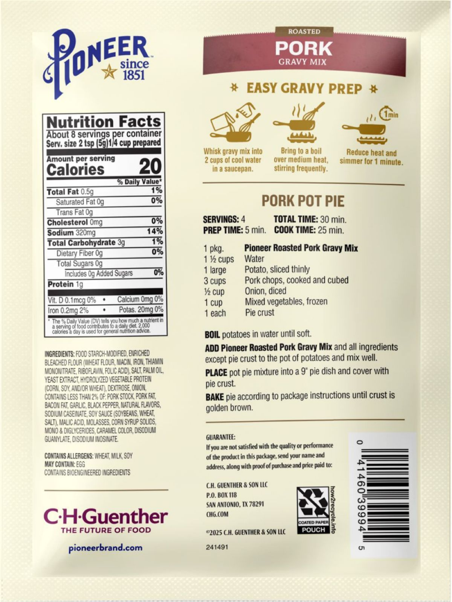 slide 2 of 6, Pioneer Roasted Pork Gravy Mix - 1.41 oz, 1.41 oz