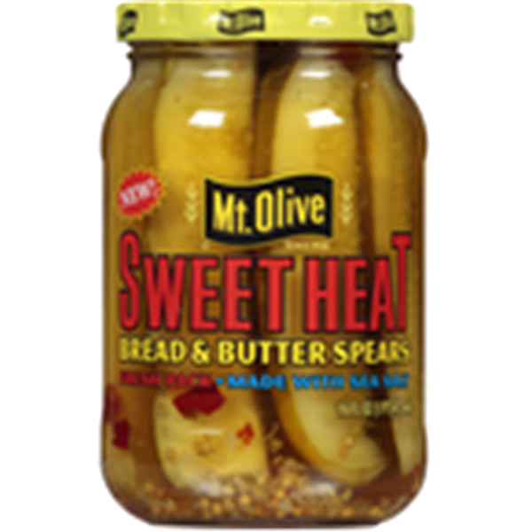 slide 10 of 17, Mt. Olive Sweet Heat Bread & Butter Spears Pickles 16 fl oz, 16 fl oz