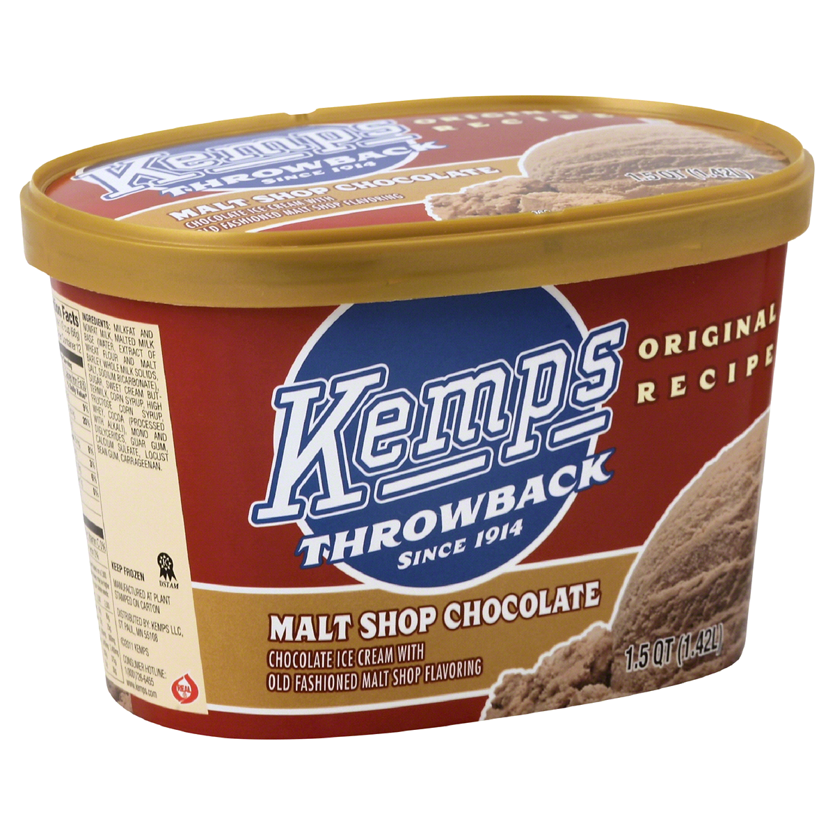slide 1 of 8, Kemps Chocolate Malt Ice Cream 1.5 Quart, 1.5 qt