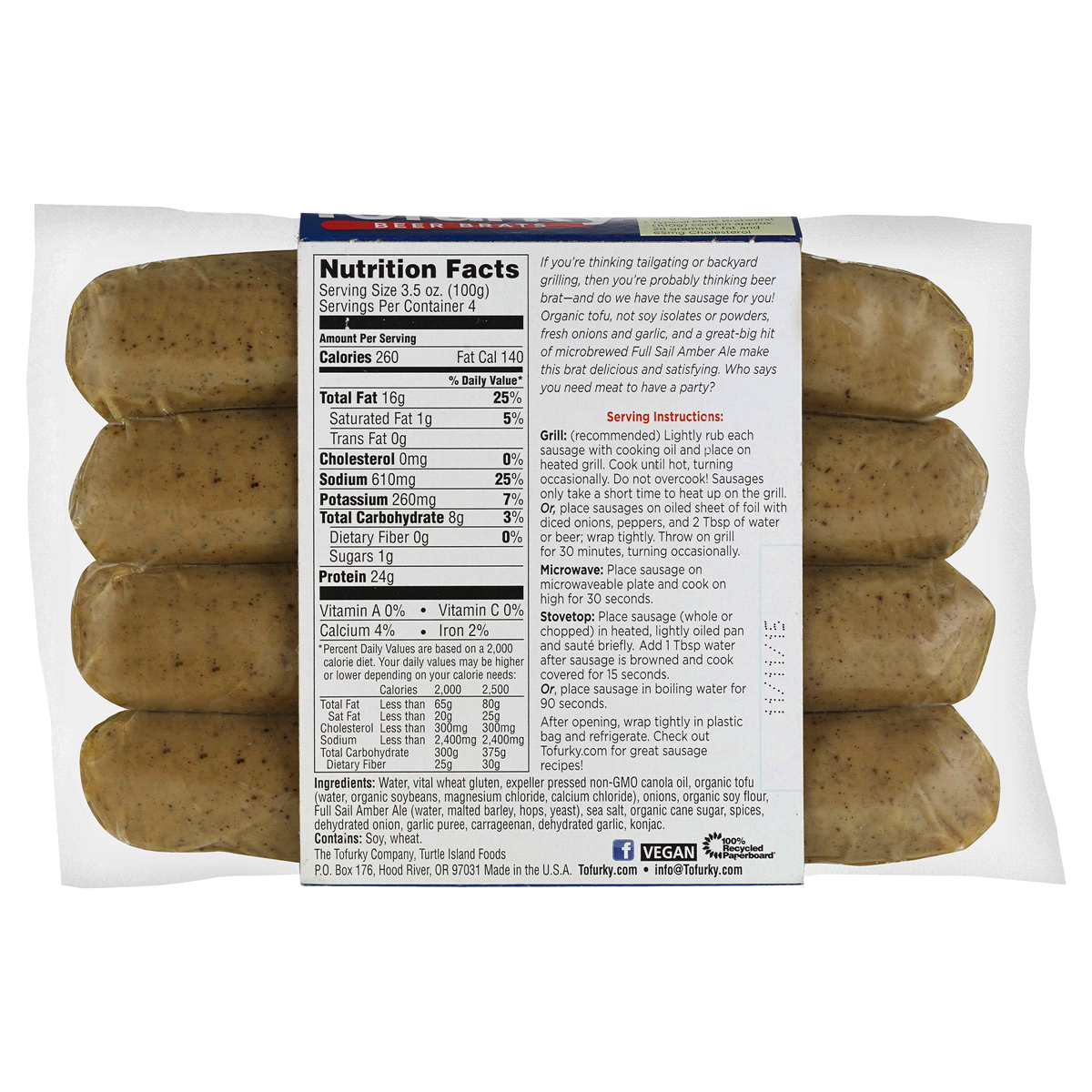 slide 3 of 4, Tofurky Artisan Vegan Sausage, Andouille, 14 oz