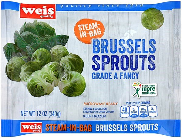 slide 1 of 1, Weis Quality Steam-in-Bag Brussels Sprouts, 12 oz