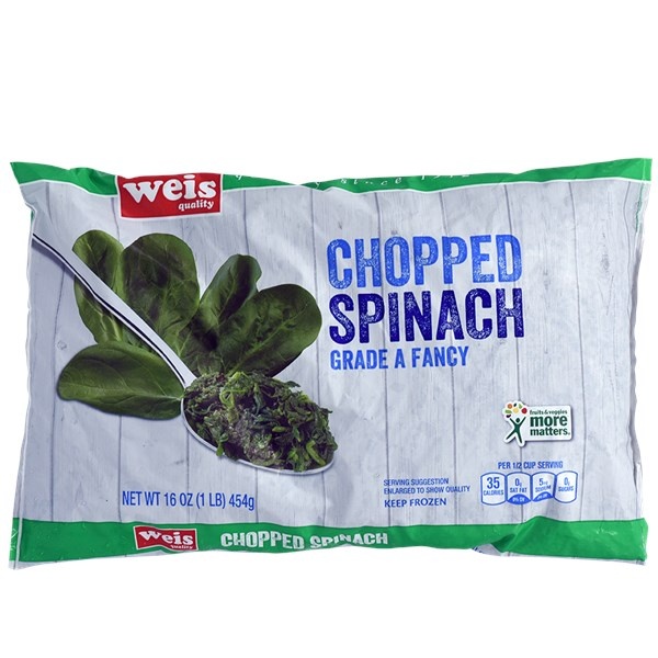 slide 1 of 1, Weis Quality Chopped Spinach, 16 oz