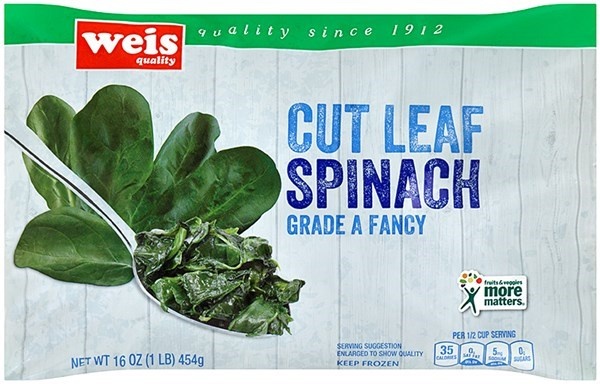 slide 1 of 1, Weis Quality Cut Leaf Spinach, 16 oz