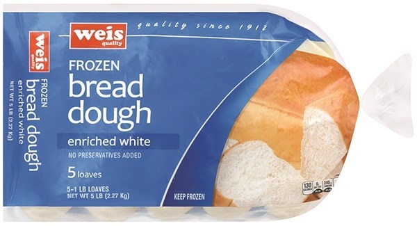 slide 1 of 1, Weis Quality White Frozen 5 Pack Bread Dough, 5 ct; 80 oz