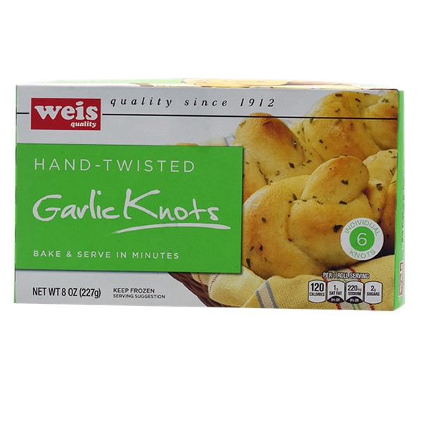 slide 1 of 1, Weis Quality Garlic Knots, 8 oz