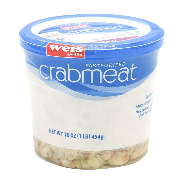 slide 1 of 1, Weis Quality Pastuerized, Blue Swimming Crab Claw Crab Meat, 1 lb