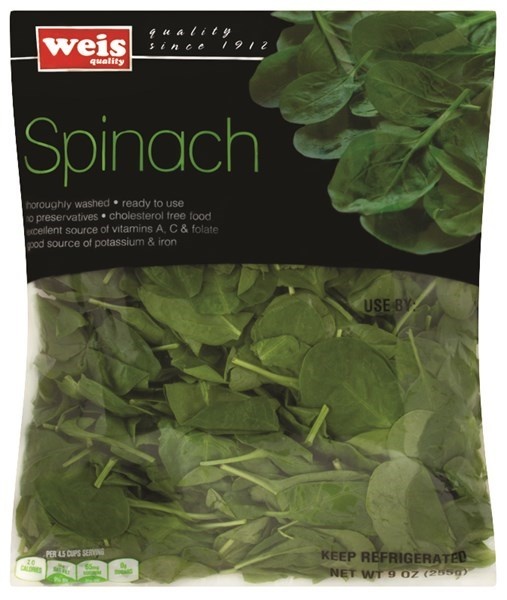 slide 1 of 1, Weis Quality Spinach Salad, 9 oz