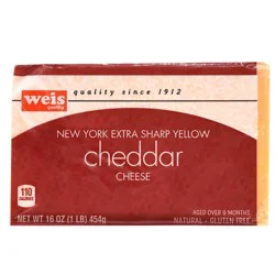 Weis Quality New York Extra Sharp Yellow Cheddar Cheese Bar