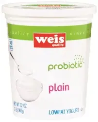 Weis Quality Plain Probiotic Lowfat Yogurt