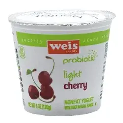 Weis Quality Cherry Light Probiotic Nonfat Yogurt