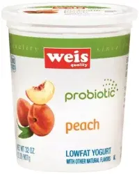 Weis Quality Peach Probiotic Lowfat Yogurt