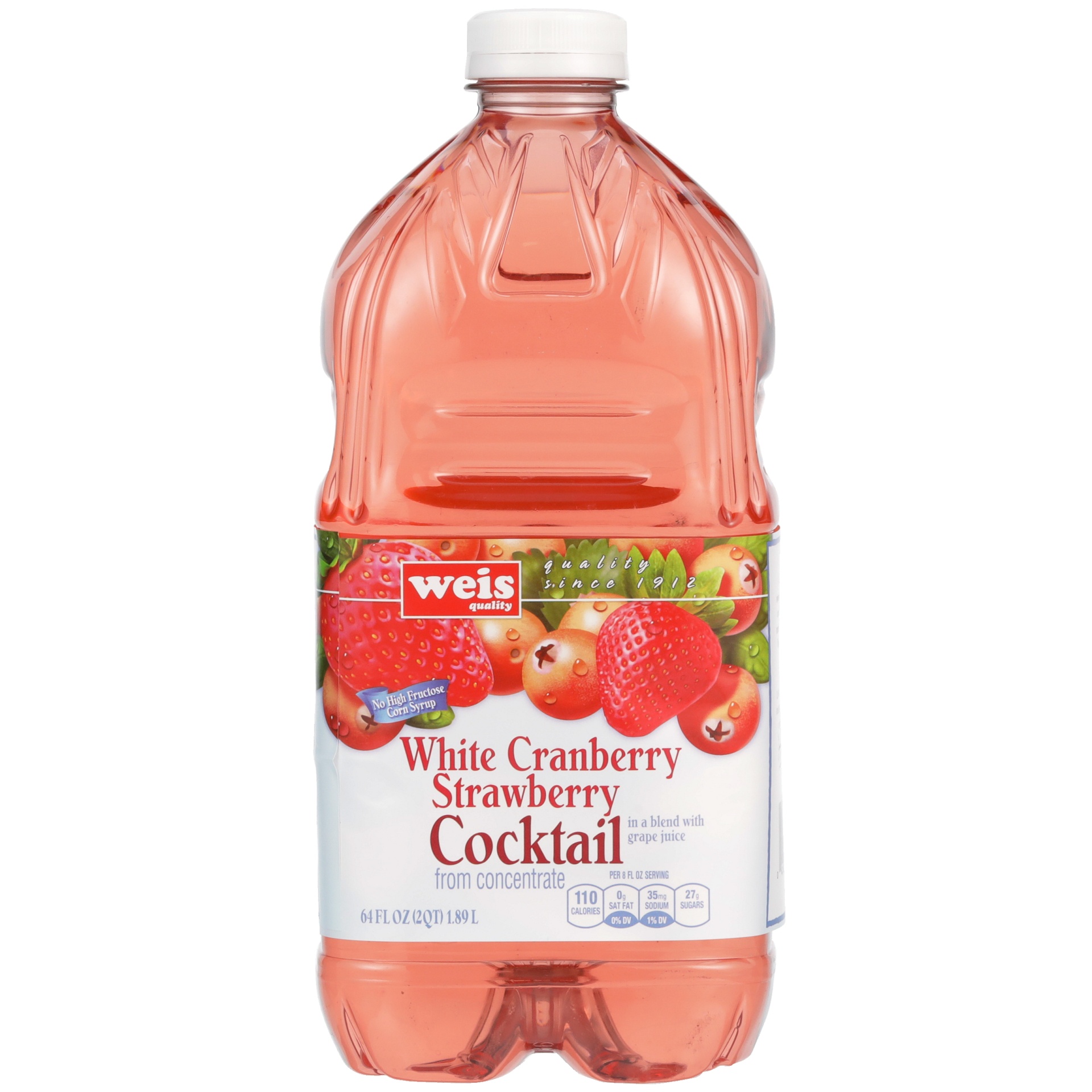 slide 2 of 6, Weis Quality White Cranberry Strawberry Cocktail From Concentrate, 64 fl oz