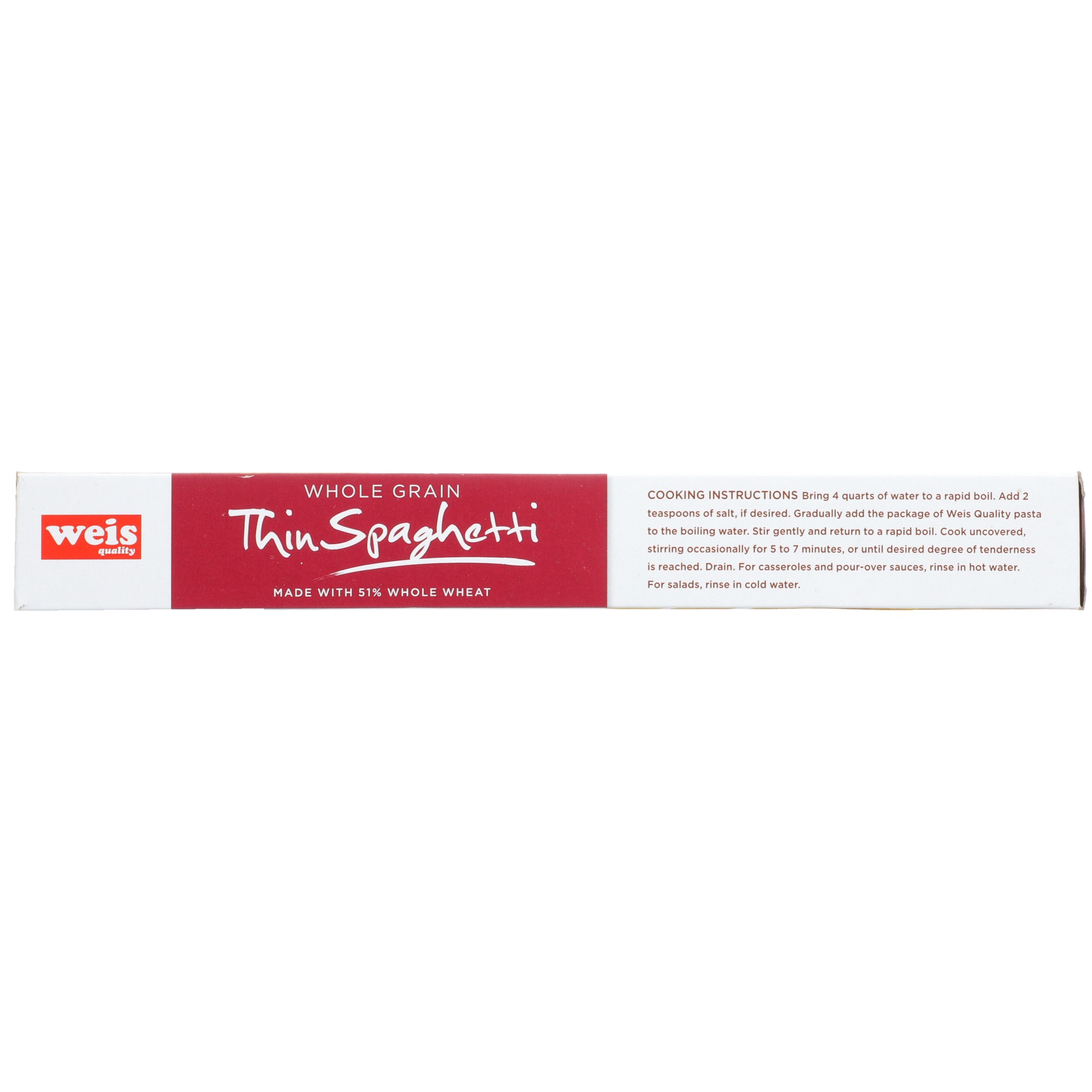 slide 5 of 6, Weis Quality Whole Grain Thin Spaghetti Pasta, 13.25 oz