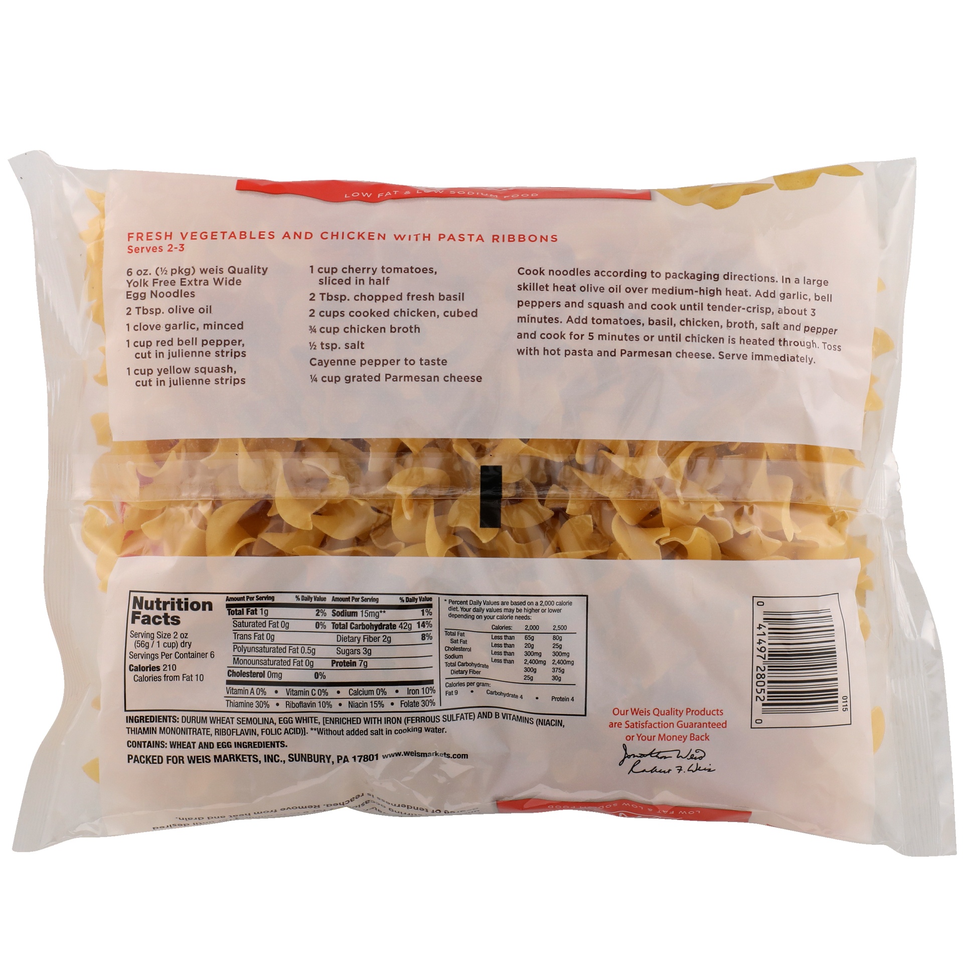 slide 6 of 6, Weis Quality Yolk Free Extra Wide Egg Noodles Pasta, 12 oz