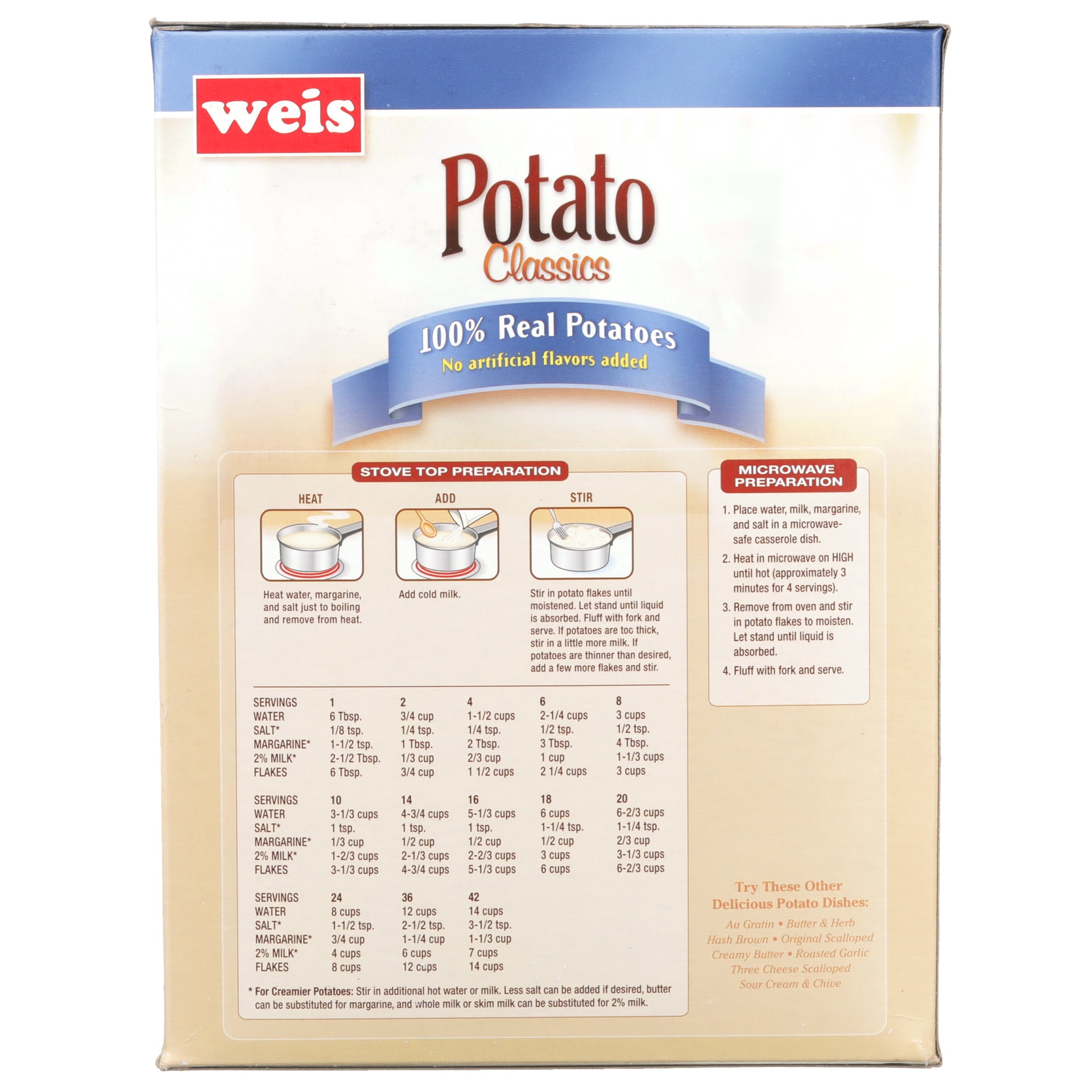 slide 4 of 6, Weis Quality 100% Real Instant Mashed Potatoes, 26.7 oz