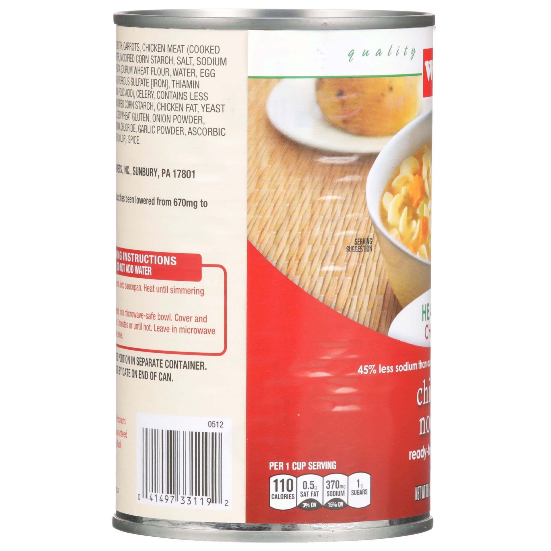 slide 4 of 6, Weis Quality Chicken Noodle Healthy Chunky Soup, 18.6 oz