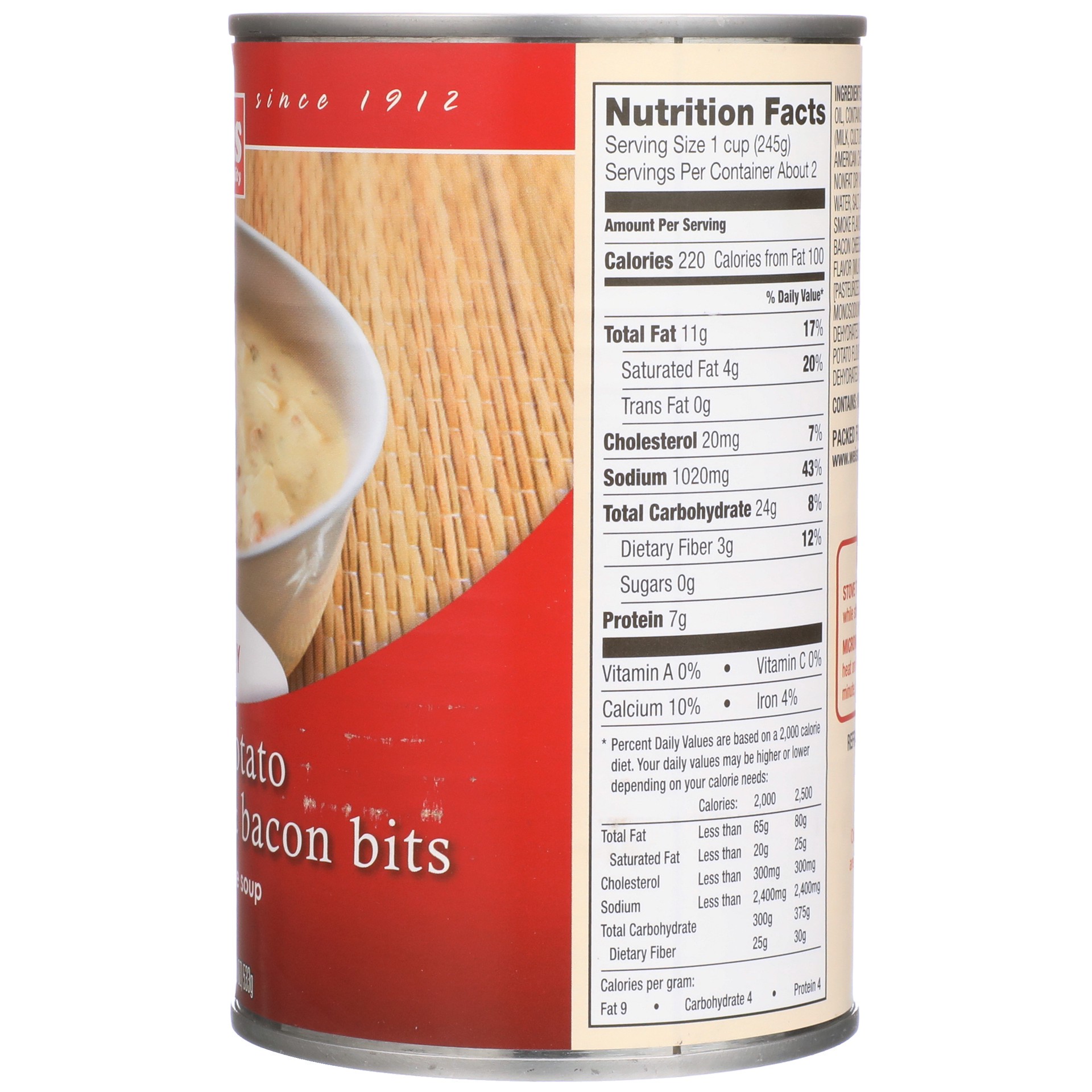 slide 5 of 6, Weis Quality Baked Potato with Cheddar and Bacon Bits Chunky Soup, 18.8 oz