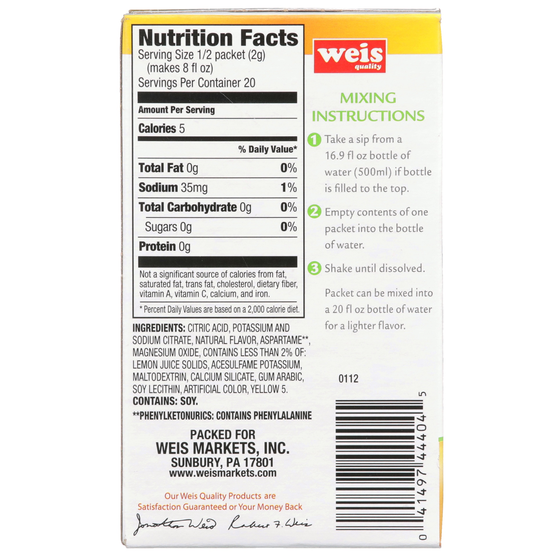 slide 3 of 6, Weis Quality Lemonade Sugar Free Drink Mix Sticks - 1.4 oz, 1.4 oz