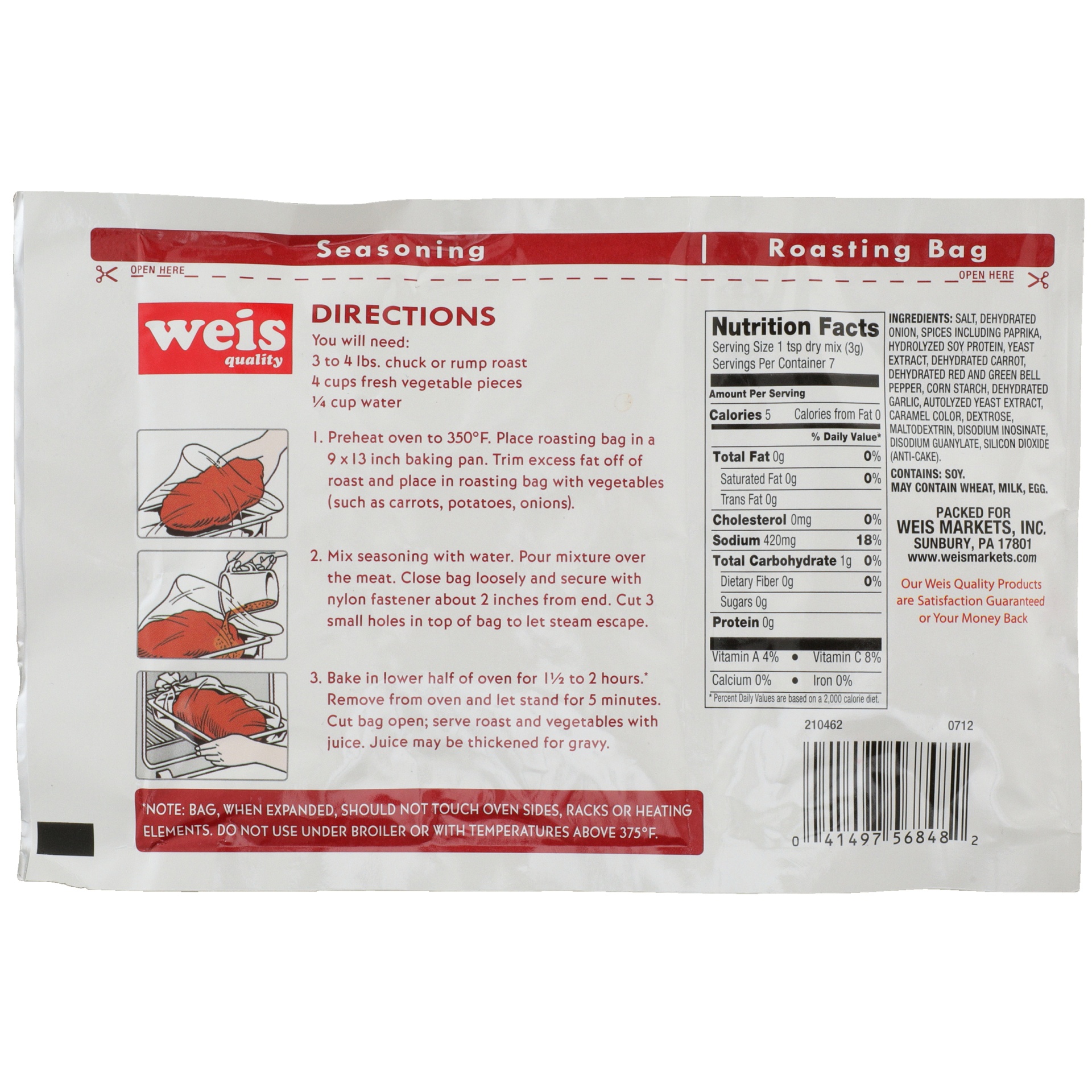 slide 3 of 6, Weis Quality Pot Roast Season 'N Bake, 0.81 oz