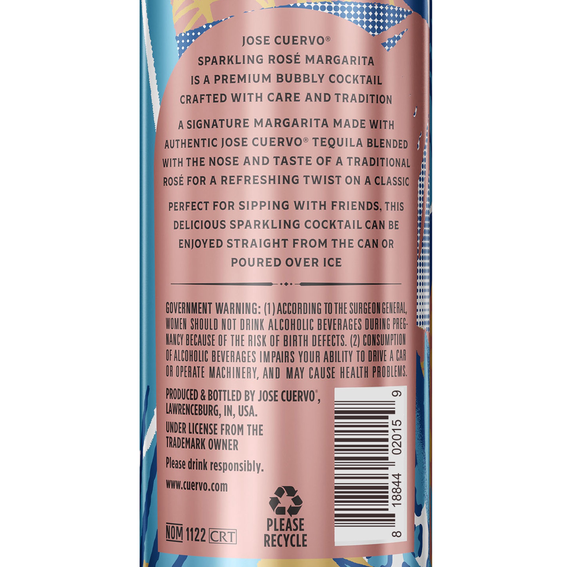 slide 5 of 6, Jose Cuervo Sparkling Margarita Rosé Ready to Drink Cocktail (4 pack, 355 ml), 355 ml