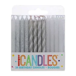 Unique Industries Silver Glitter Spiral Birthday Candles
