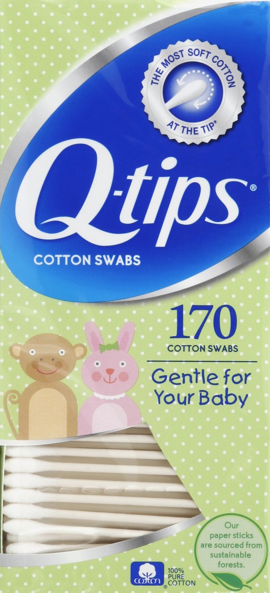 slide 5 of 6, Q-Tips Baby Swabs, 170 ct