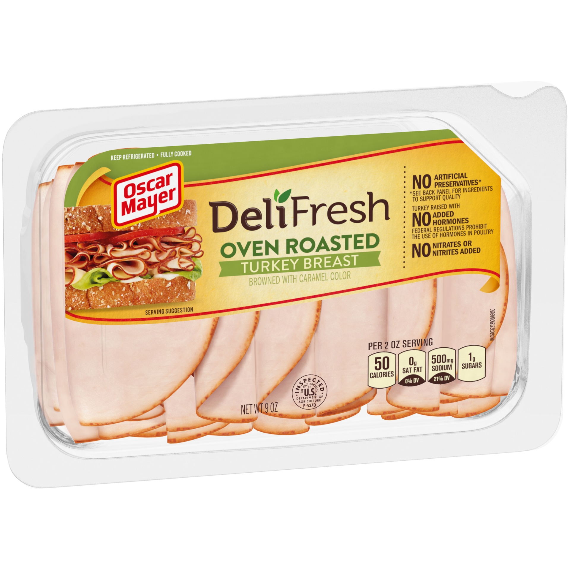slide 8 of 12, Oscar Mayer Deli Fresh Oven Roasted Turkey Breast Sliced Lunch Meat Tray, 9 oz