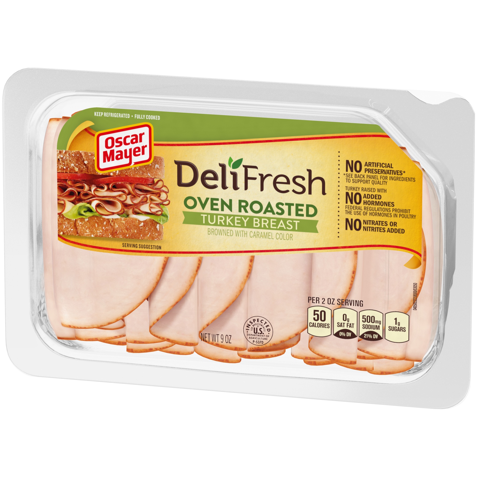 slide 9 of 12, Oscar Mayer Deli Fresh Oven Roasted Turkey Breast Sliced Lunch Meat Tray, 9 oz