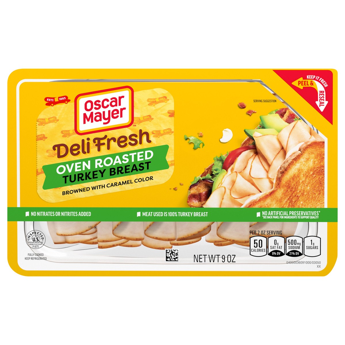 slide 1 of 9, Oscar Mayer Deli Fresh Oven Roasted Turkey Breast, for a Low Carb Lifestyle, 9 oz Tray, 9 oz