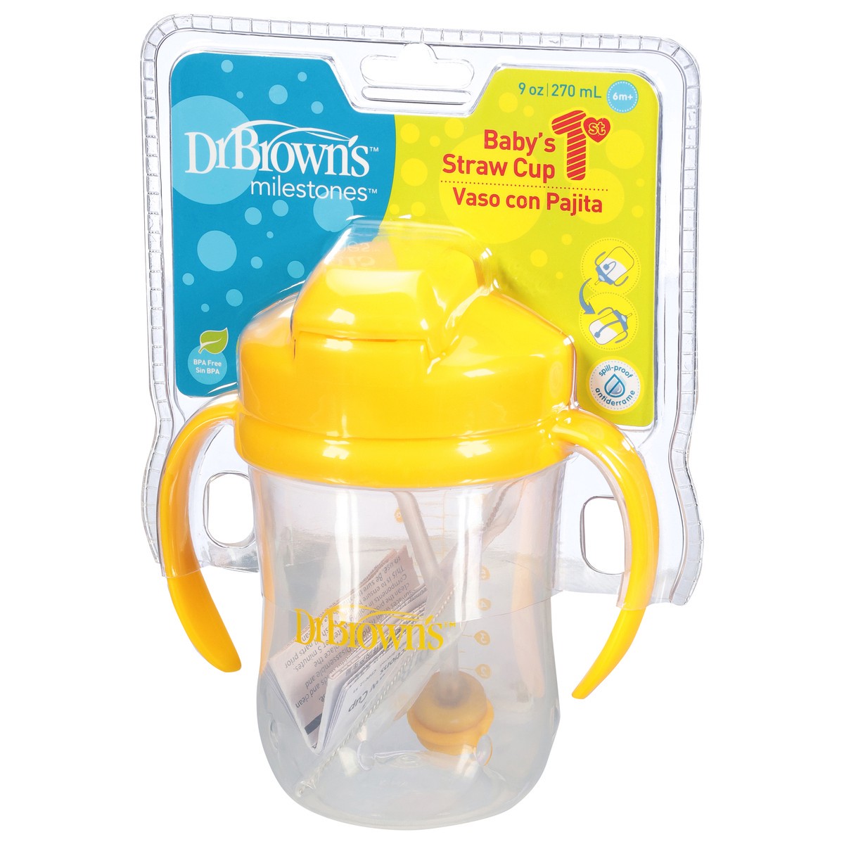 slide 9 of 11, Dr. Brown's Milestones 6 Months+ 9 Ounce Baby''s 1st Straw Cup 1 ea, 1 ct