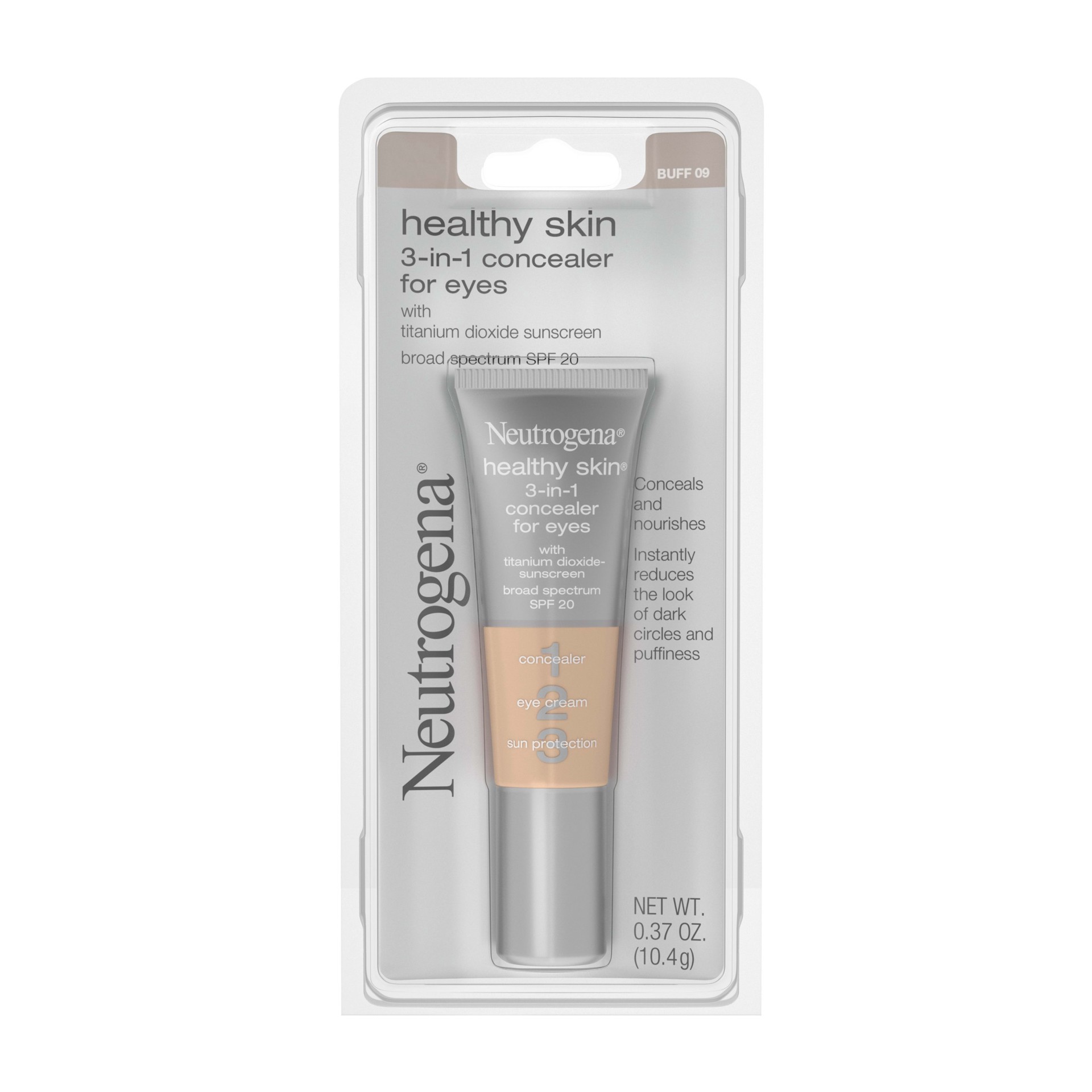 slide 3 of 5, NEUTROGENA HEALTHY SKIN 3-in-1 Concealer for Eyes Broad Spectrum SPF 20, Buff 09, .37 Oz, 1 ct