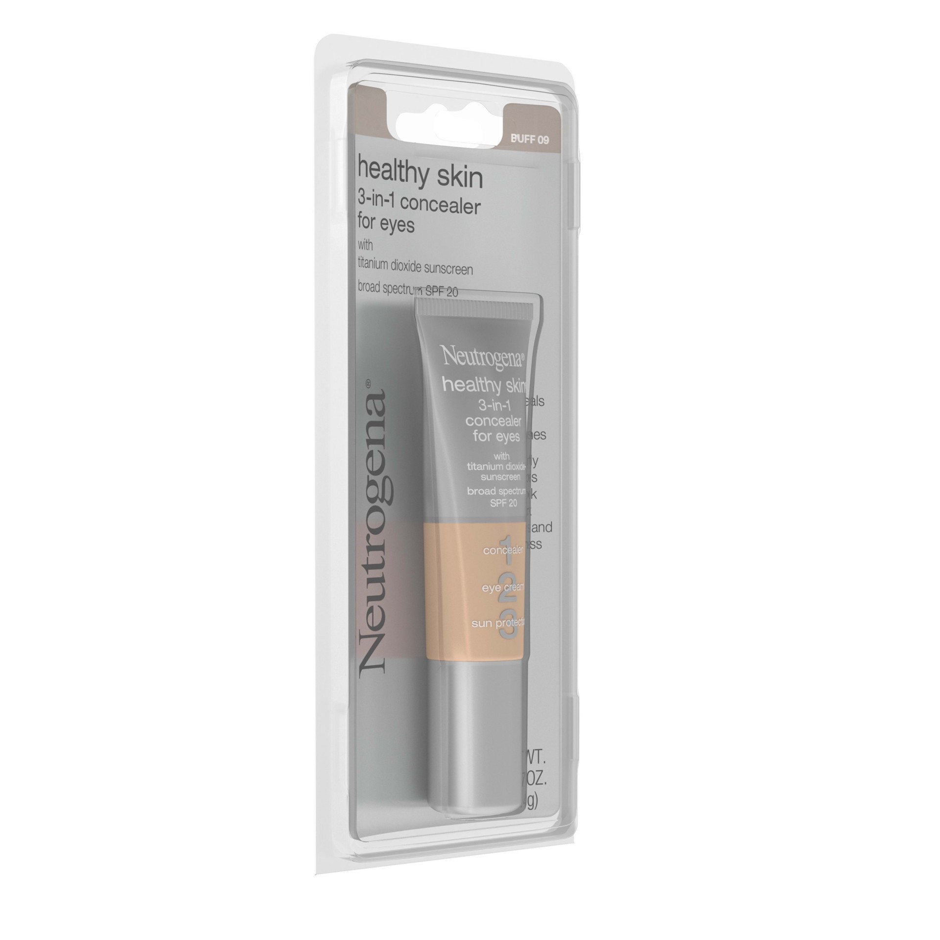 slide 5 of 5, NEUTROGENA HEALTHY SKIN 3-in-1 Concealer for Eyes Broad Spectrum SPF 20, Buff 09, .37 Oz, 1 ct