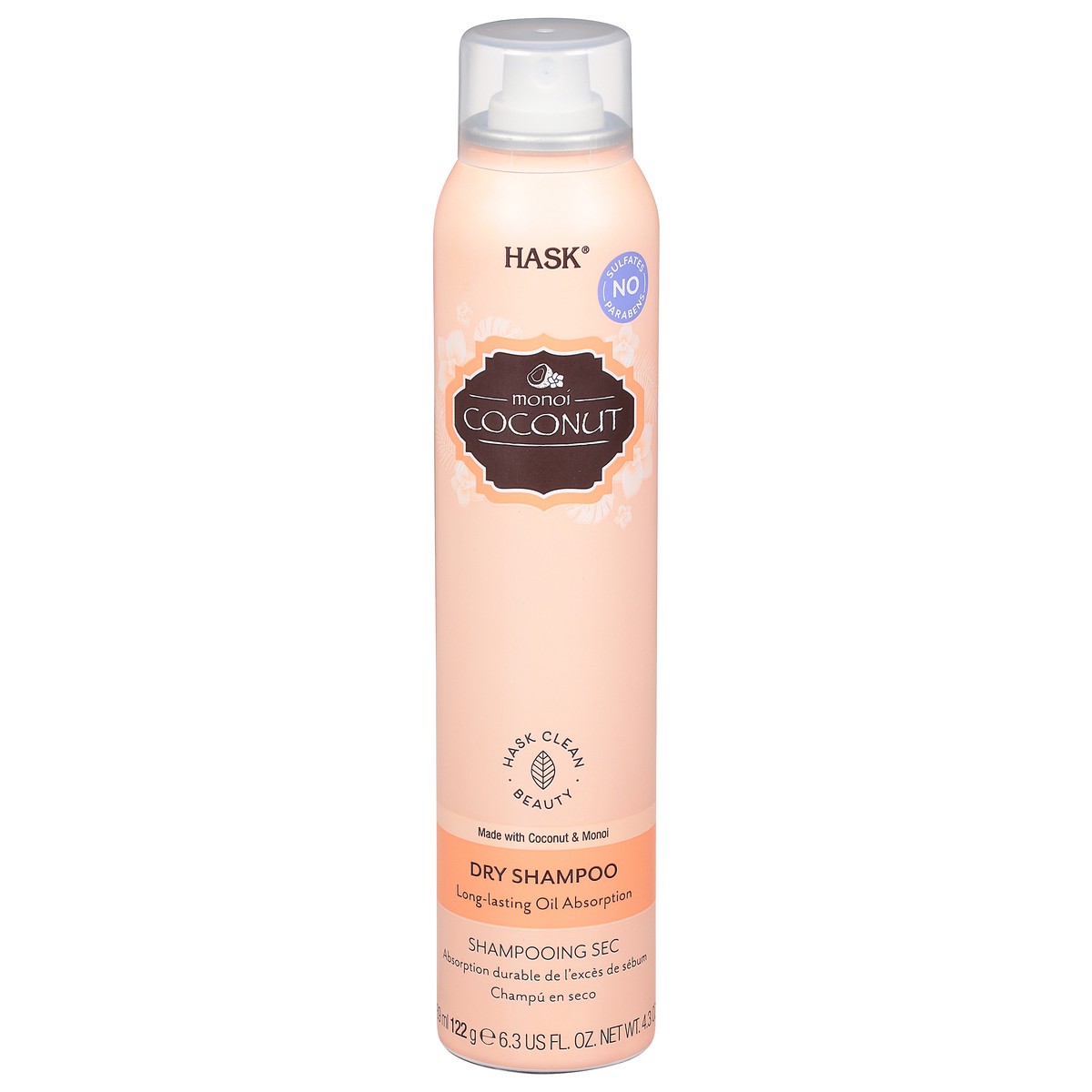 slide 9 of 10, Hask Monoi Coconut Dry Shampoo 4.3 oz, 6.5 fl oz