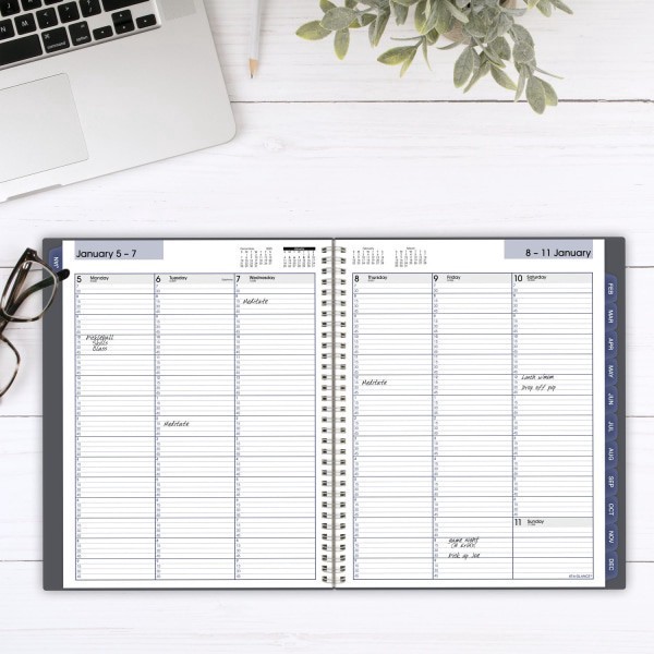 slide 7 of 8, AT-A-GLANCE® DayMinder® 2026 Weekly Monthly Appointment Book Planner, Gray, Large, 8 1/2"" x 11"", 1 ct