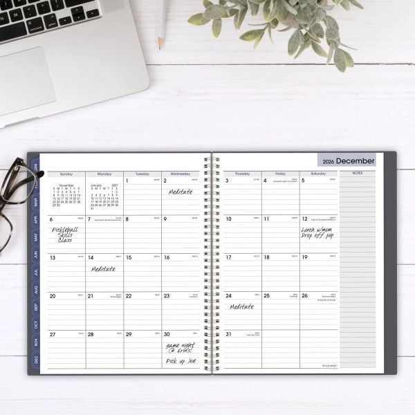 slide 2 of 8, AT-A-GLANCE® DayMinder® 2026 Weekly Monthly Appointment Book Planner, Gray, Large, 8 1/2"" x 11"", 1 ct