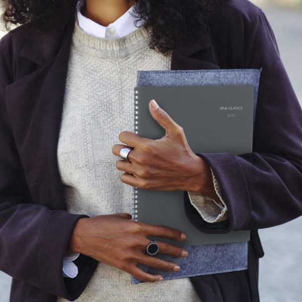 slide 8 of 8, AT-A-GLANCE® DayMinder® 2026 Weekly Monthly Appointment Book Planner, Gray, Large, 8 1/2"" x 11"", 1 ct