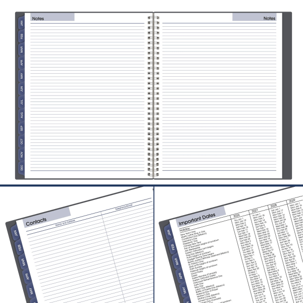 slide 3 of 8, AT-A-GLANCE® DayMinder® 2026 Weekly Monthly Appointment Book Planner, Gray, Large, 8 1/2"" x 11"", 1 ct