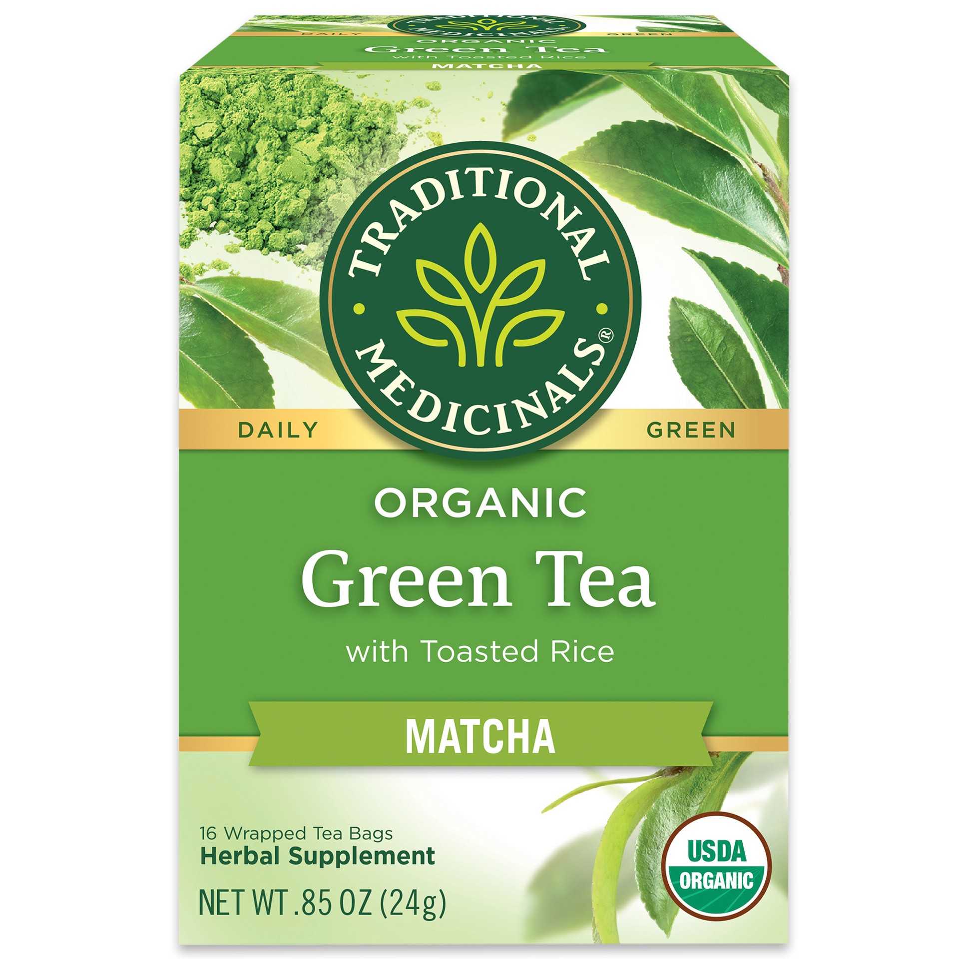 slide 1 of 4, Traditional Medicinals Organic Green Tea Matcha with Toasted Rice, 16 ct