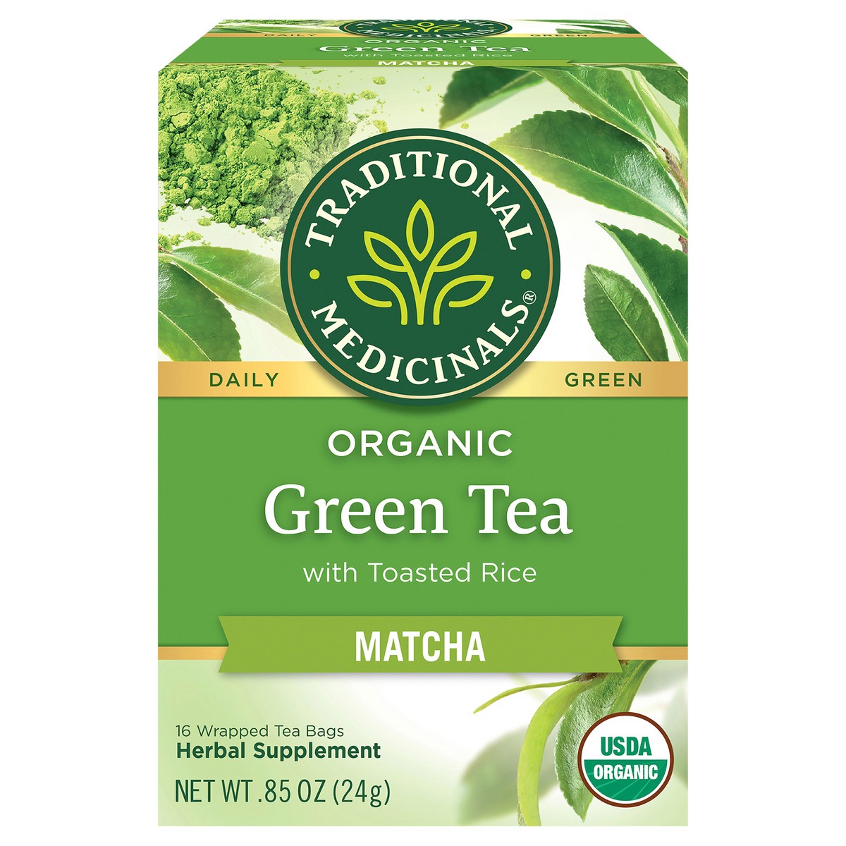 slide 1 of 4, Traditional Medicinals Green Tea Matcha with Toasted Rice - 16 ct, 16 ct