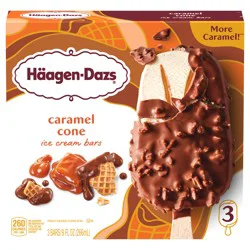 Häagen-Dazs Caramel Cone Ice Cream Snack Bars, 3 Count