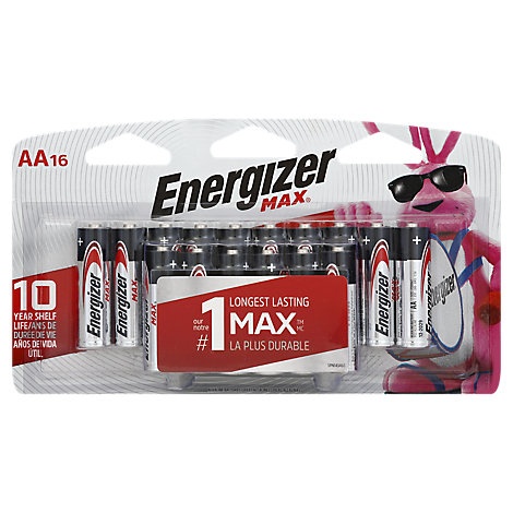 slide 1 of 1, Energizer Max E91Lp-16 Multipurpose Battery - Aa - Alkaline Manganese Dioxide, 16 ct