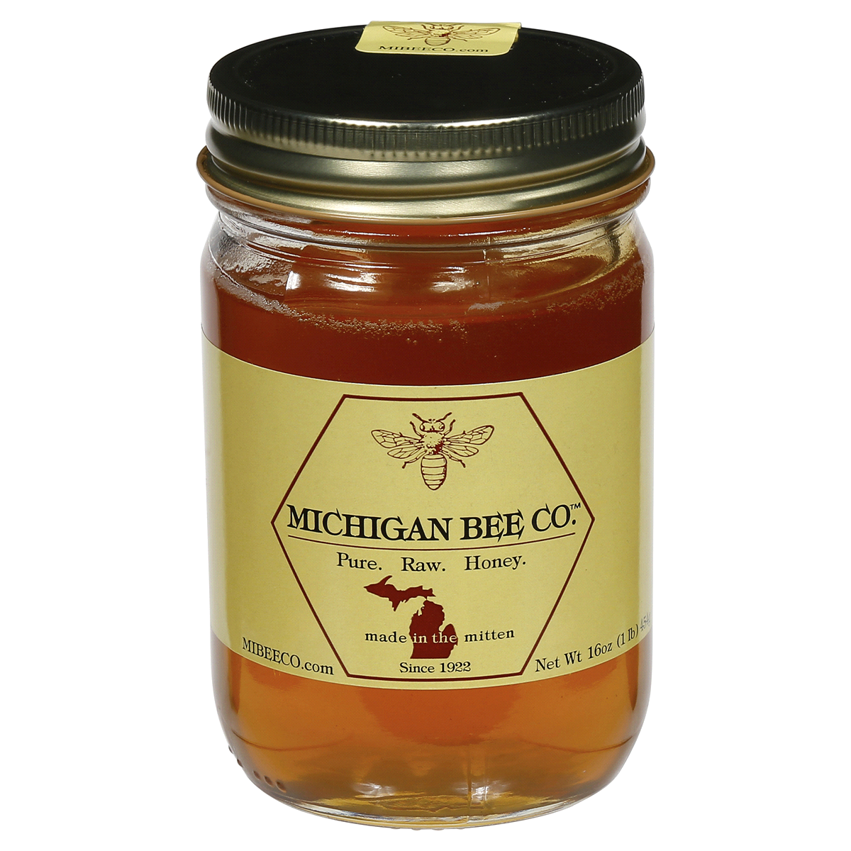 slide 1 of 1, Michigan Bee Co. Michigan Bee Company Pure Raw Honey, 16 oz