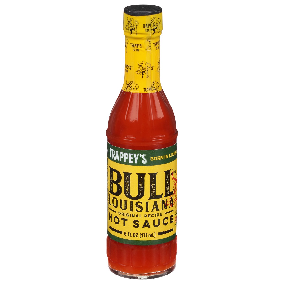 slide 1 of 11, Trappey's Bull Brand Louisiana Hot Sauce, 6 fl oz