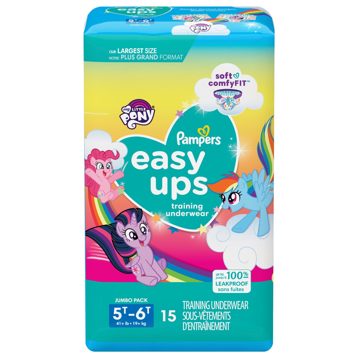 slide 1 of 8, Pampers Easy Ups Training Underwear Girls Size 7 5T-6T 15 Count, 15 ct