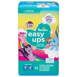 Pampers Easy Ups Training Underwear Girls Size 7 5T-6T 15 Count